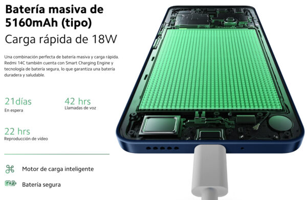 Xiaomi 14C Smartphone 4GB RAM 128GB Celular Al Mejor Precio - Imagen 3